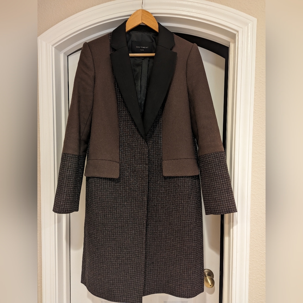 EQUIPMENT Lapel Coat in Burgundy 🍷 Size 4